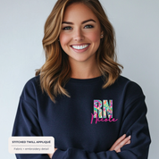 Custom Floral Appliqué Credentials Sweatshirt with Name