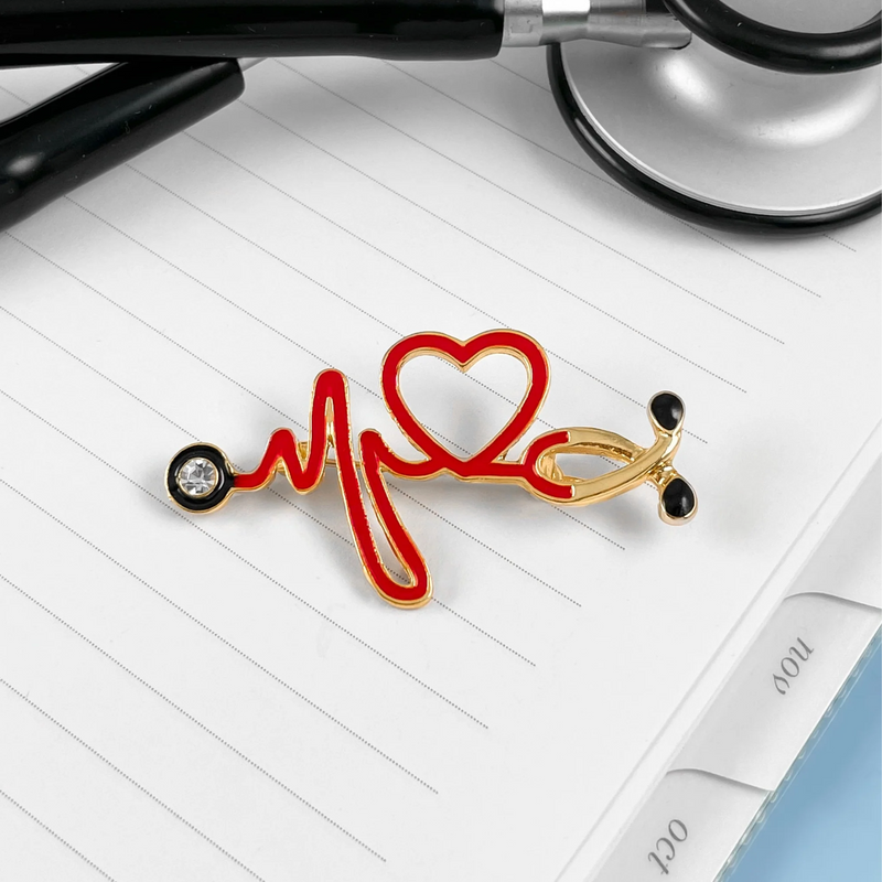 Stethoscope Heartbeat Pin