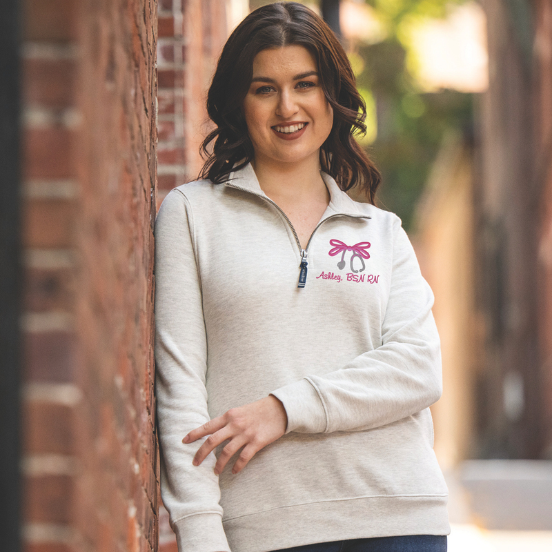 Women's Crosswind 1/4 Zip Sweatshirt | Bow Embroidery