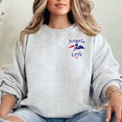 Personalized Crew Neck Flag Caduceus Sweatshirt