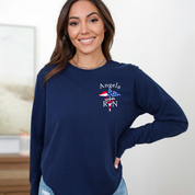 District Personalized Long Sleeve Tee with Flag Caduceus