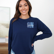 District Personalized Long Sleeve Tee | Blue or Pink Certifications