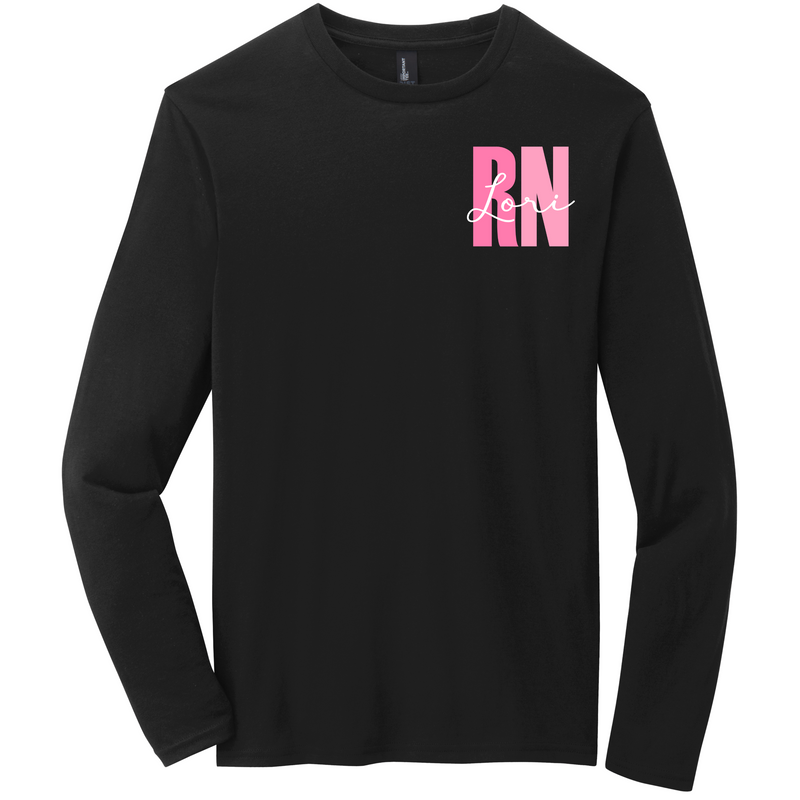 District Personalized Long Sleeve Tee | Blue or Pink Certifications