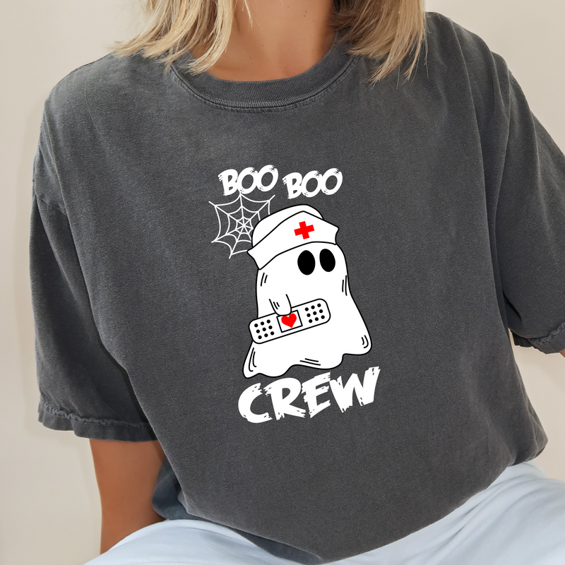 Comfort Colors Nurse BOO BOO CREW printed tee