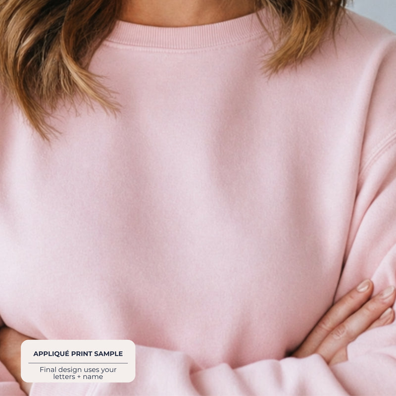 Custom Floral Appliqué Credentials Sweatshirt with Name