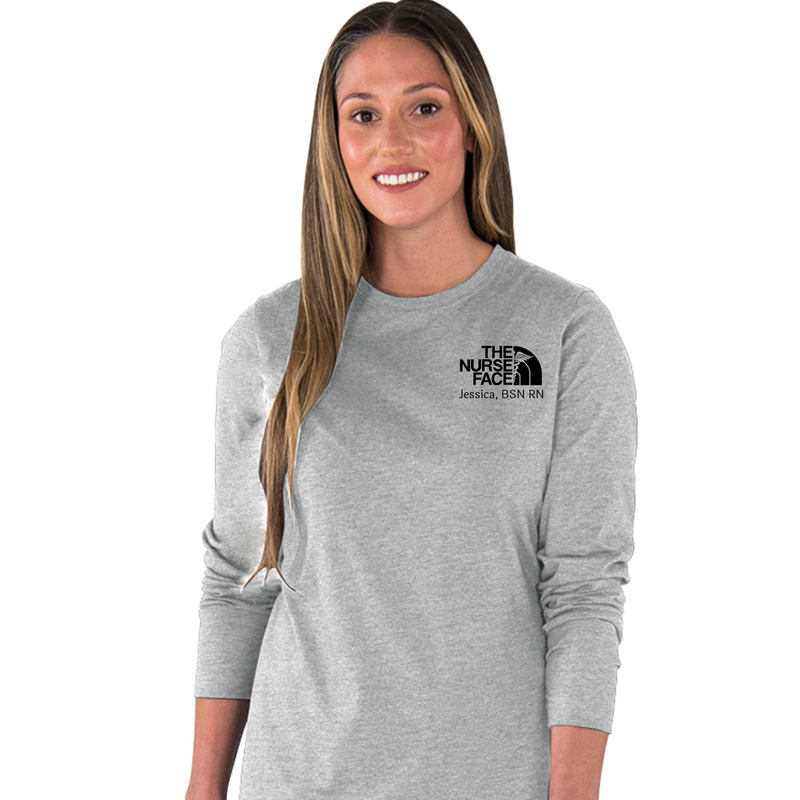 Closeout | Personalized Women's Long Sleeve Tee | Nurse Face