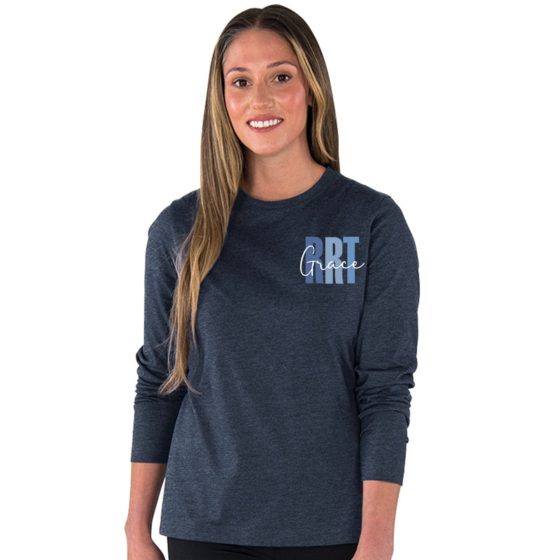 Personalized Women's Long Sleeve Tee | Blue or Pink Certifications
