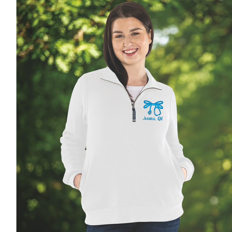 Women's Crosswind 1/4 Zip Sweatshirt | Bow Embroidery