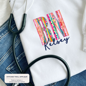 Custom Floral Appliqué Credentials Sweatshirt with Name