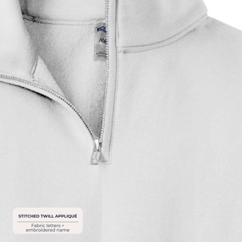 Custom Floral Appliqué Credentials Quarter Zip with Name