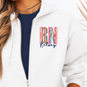 Custom Floral Appliqué Credentials Full Zip with Name
