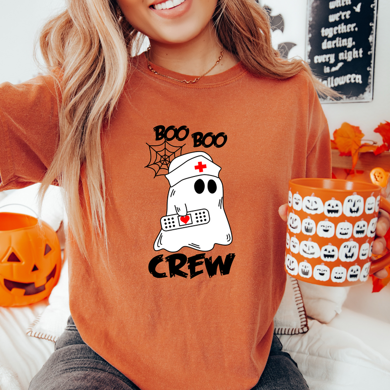 Comfort Colors Nurse BOO BOO CREW printed tee
