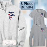 Flag Caduceus Bundle | 1/4 zip Sweatshirt - Long-Sleeve Tee- Short Sleeve Tee