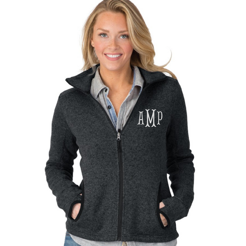 Monogrammed Charles River Women's Heathered Fleece Nurse Jacket