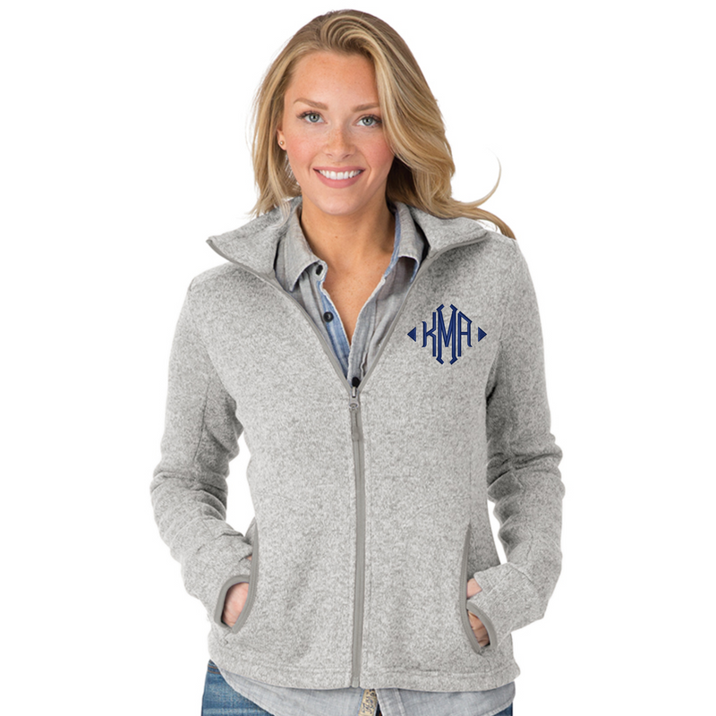 Monogrammed Charles River Women's Heathered Fleece Nurse Jacket