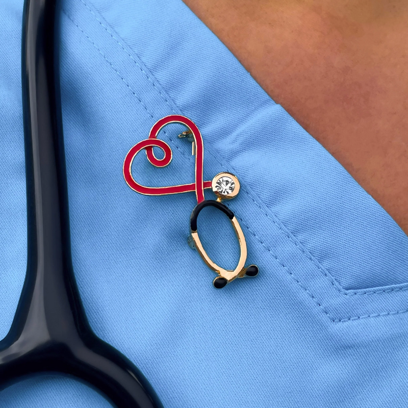 Heart Stethoscope Pin