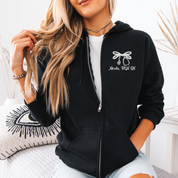 Brooke District Unisex Full Zip Sweatshirt with Bow Embroidery