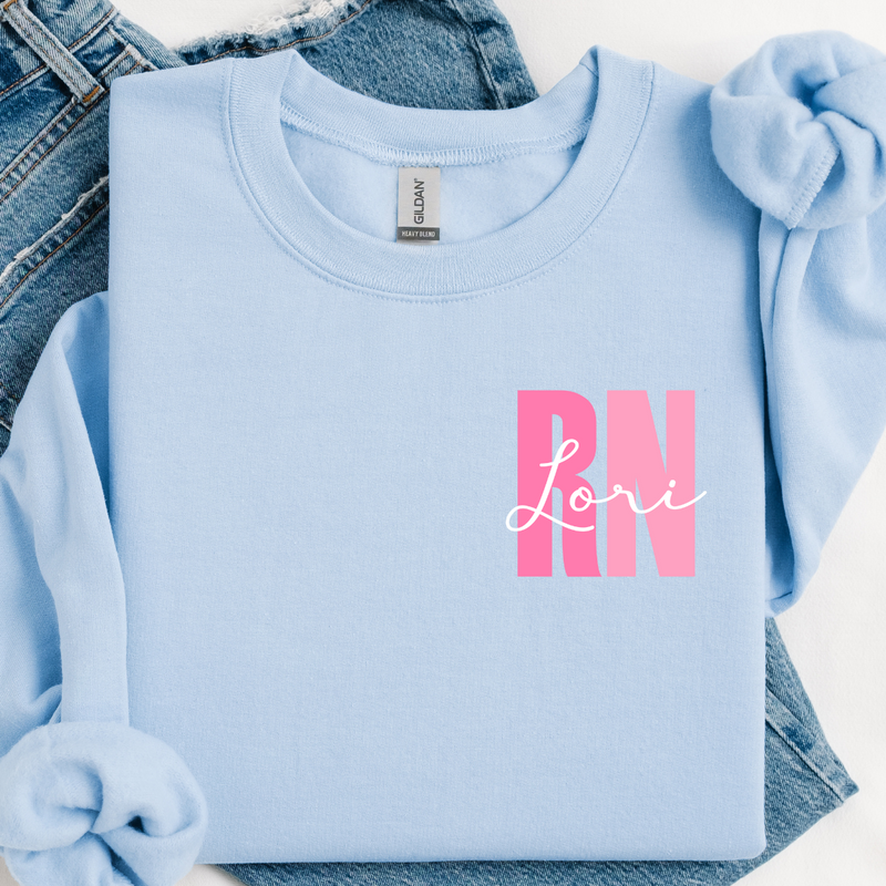 Personalized Sweatshirt | Blue or Pink Certifications