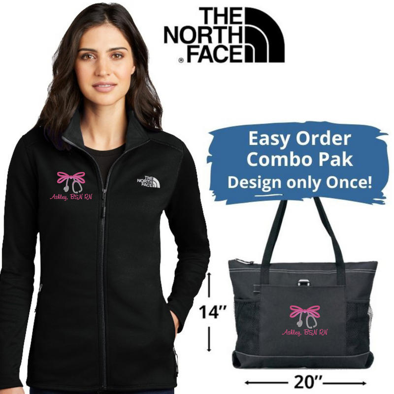 The North Face ® Ladies Skyline Full-Zip PLUS Tote Bag Combo | Bow Embroidery