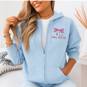 Brooke District Unisex Full Zip Sweatshirt with Bow Embroidery
