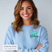 Custom Floral Appliqué Credentials Sweatshirt with Name