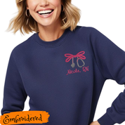 Personalized Crew Neck Sweatshirt | Bow Embroidery