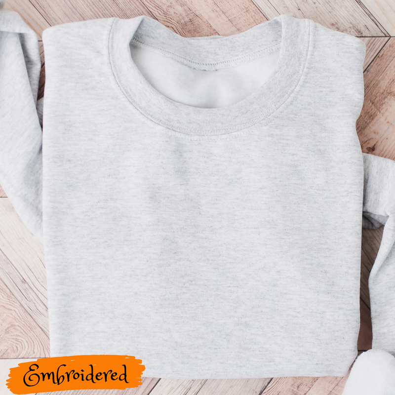 Custom Embroidered Medical Icons Crewneck Sweatshirt (Optional Script)