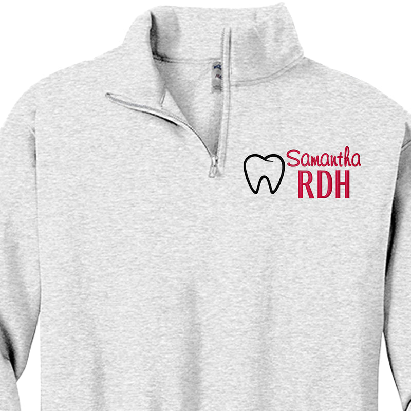 Personalized 1/4 zip Dental Sweatshirt - Unisex Sizing