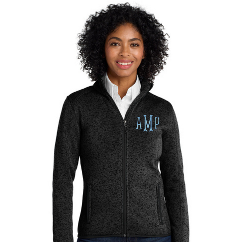 Monogrammed Port Authority® Ladies Sweater Fleece Full Zip