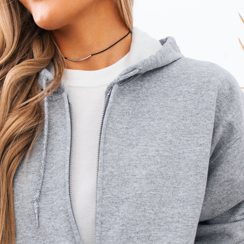 Brooke District Unisex Full Zip Sweatshirt with Bow Embroidery