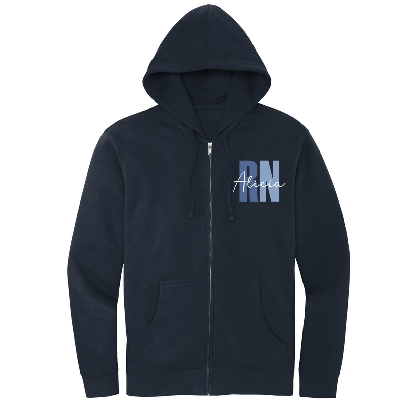 Brooke District Unisex Full Zip Blue or Pink Certification Sweatshirt