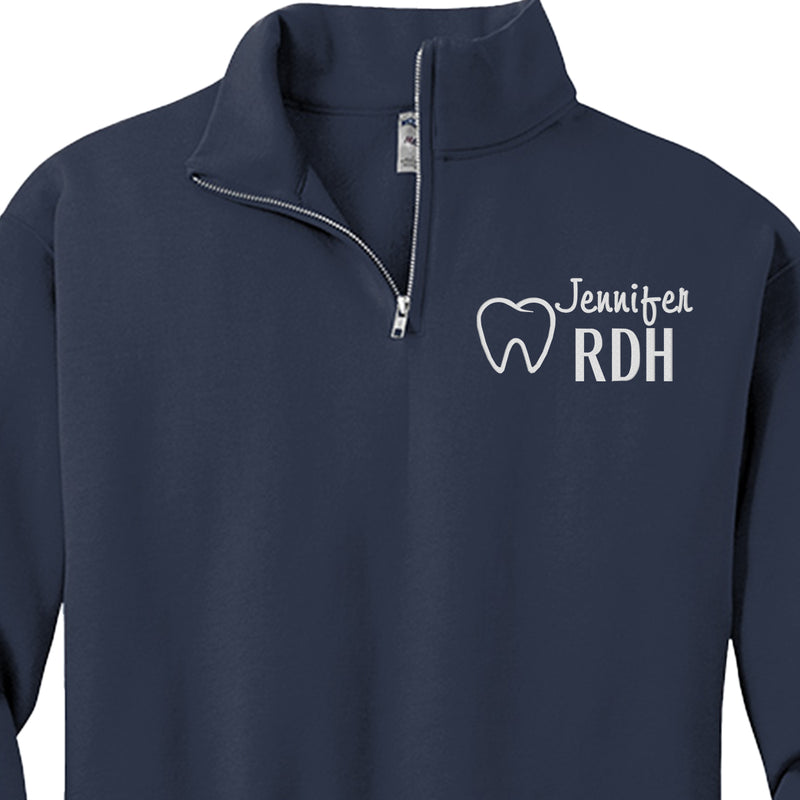 Personalized 1/4 zip Dental Sweatshirt - Unisex Sizing