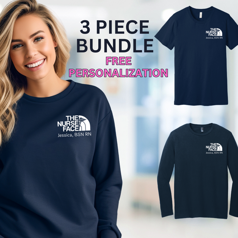 Nurse Face Bundle | Sweatshirt - Long-Sleeve Tee- Short Sleeve Tee