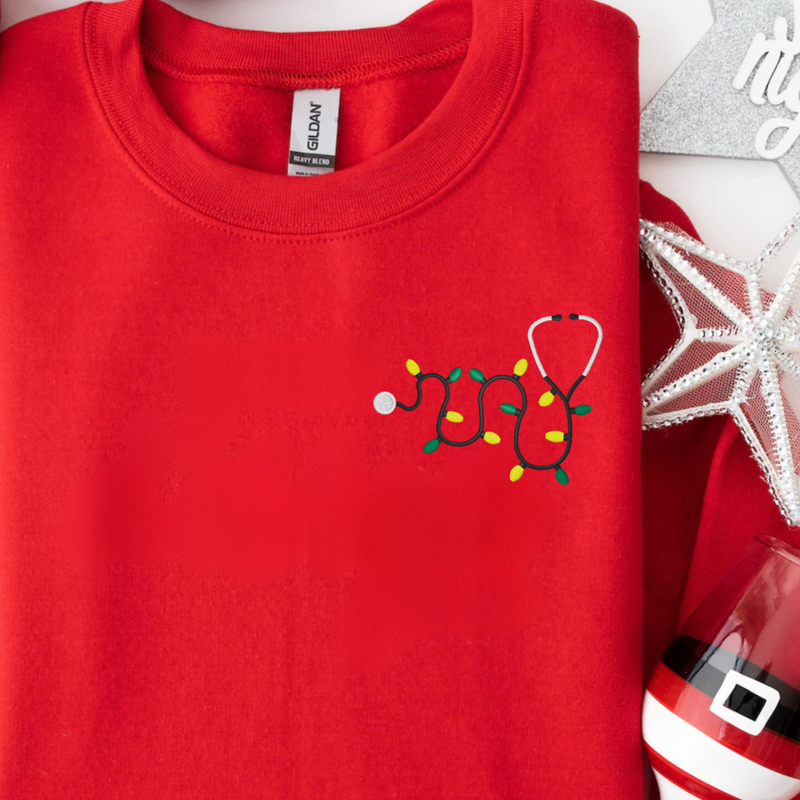 Personalized Crew Neck Sweatshirt | Xmas Lights