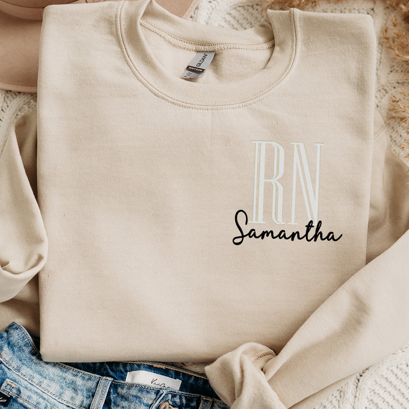 Personalized Crew Neck Sweatshirt with Tall Certifications