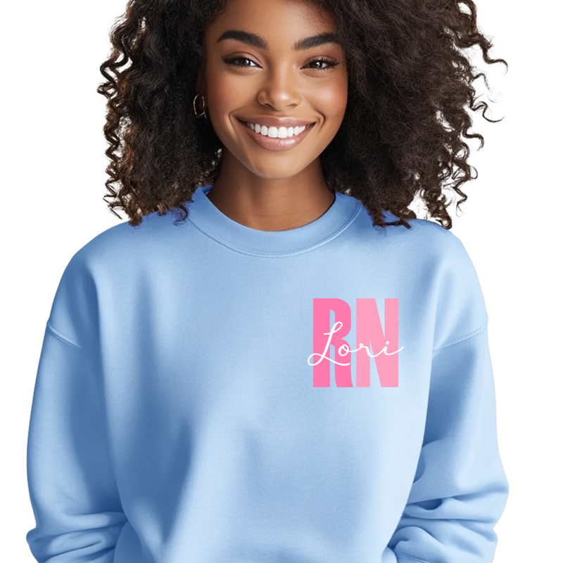 Personalized Sweatshirt | Blue or Pink Certifications