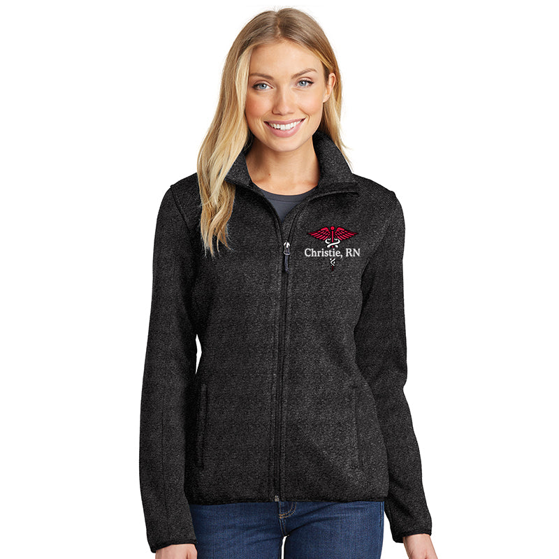 Port Authority® Ladies Sweater Fleece Full Zip