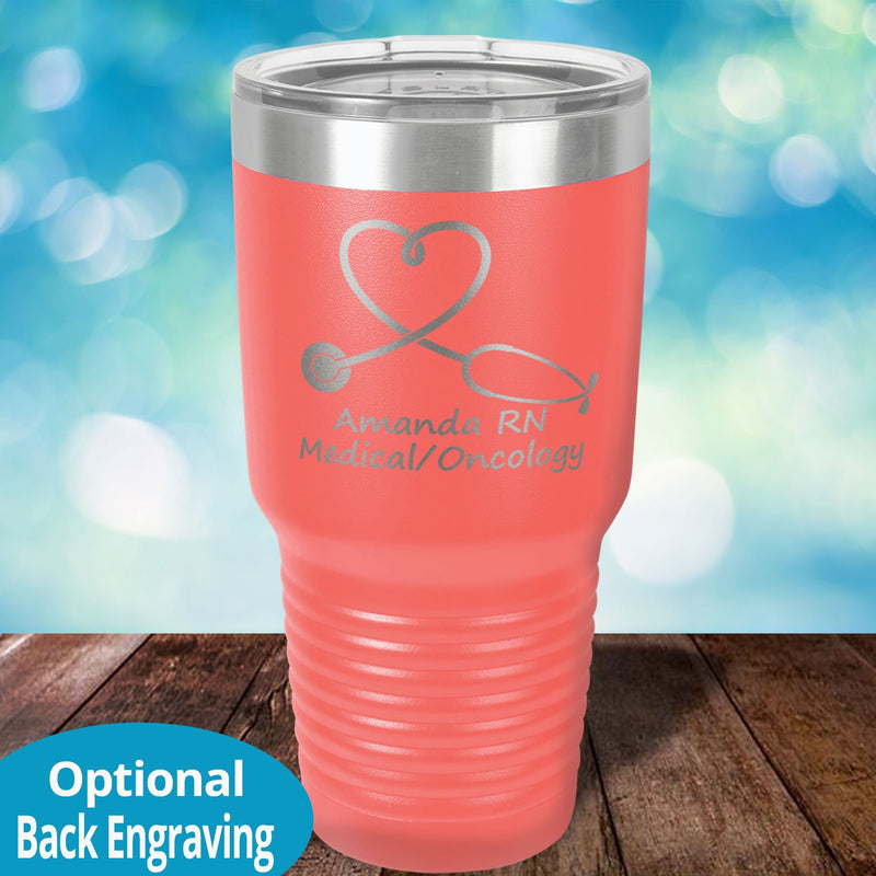 Heart Stethoscope Laser Etched Tumbler