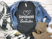 Adult Bella Canvas Tee | Super Hero in Scrubs Nurse Tee