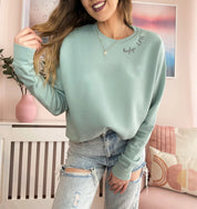 BELLA+CANVAS ® Unisex Sponge Fleece Drop Shoulder Sweatshirt | Neck Embroidery