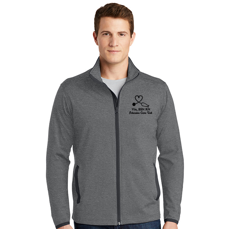 Adult Sport-Wick® Stretch Contrast Full-Zip