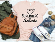 Adult Bella Canvas Tee | Super Hero in Scrubs Nurse Tee