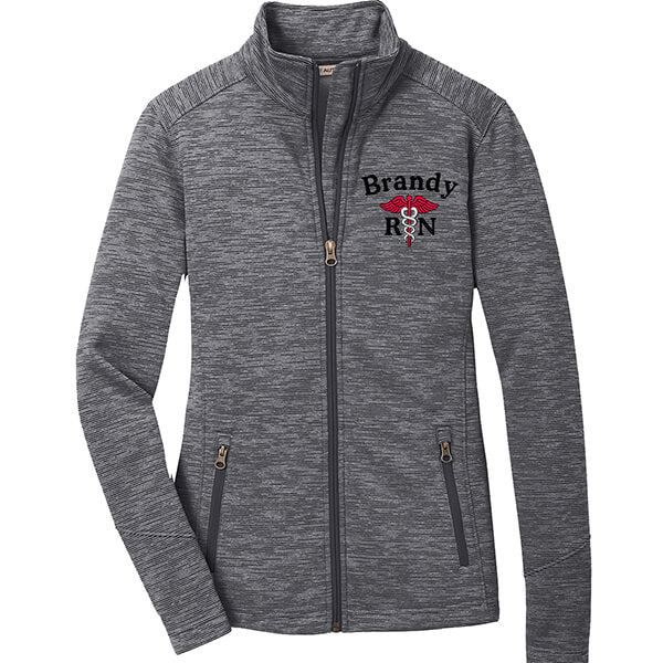 Ladies Digi Stripe Personalized Nurse Full Zip
