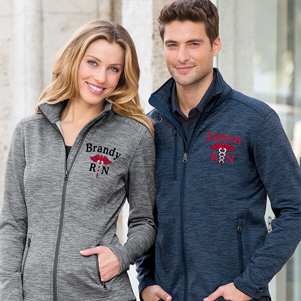 Ladies Digi Stripe Personalized Nurse Full Zip
