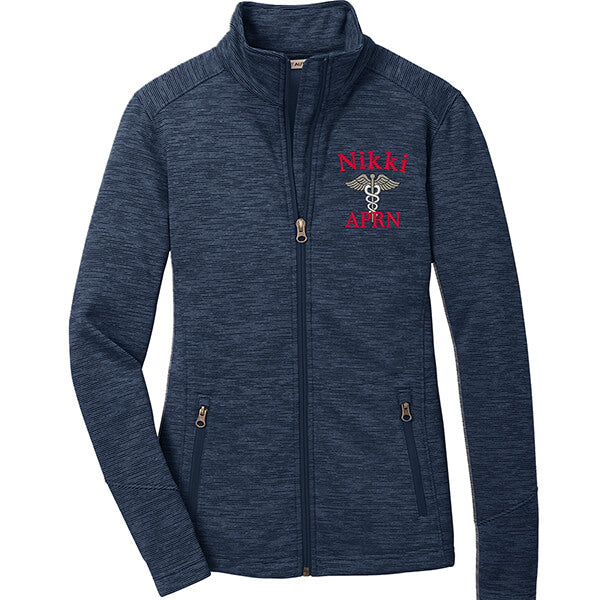 Ladies Digi Stripe Personalized Nurse Full Zip