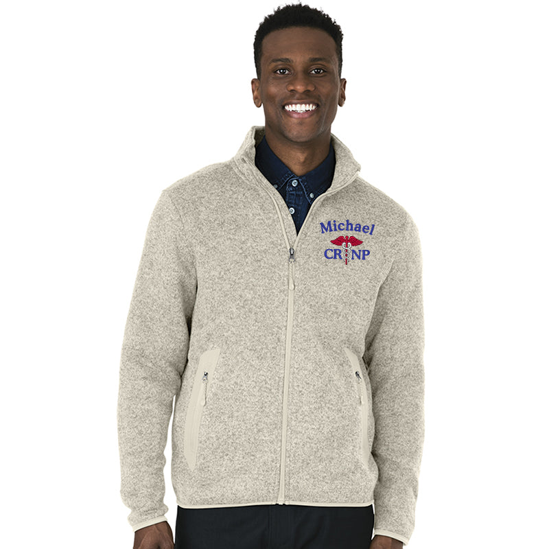 Charles River Mens Heathered Sweater Nurse Full Zip