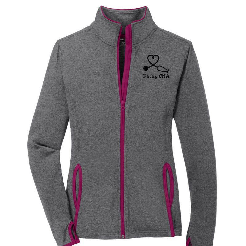 Ladies Sport-Wick® Stretch Contrast Full-Zip