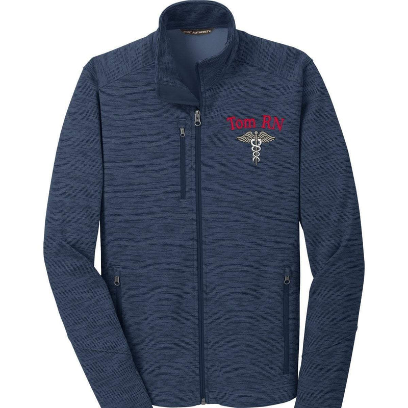 Port Authority jackets Navy Heather / Small F231 Port Authority® Unisex Digi Stripe Fleece Jacket