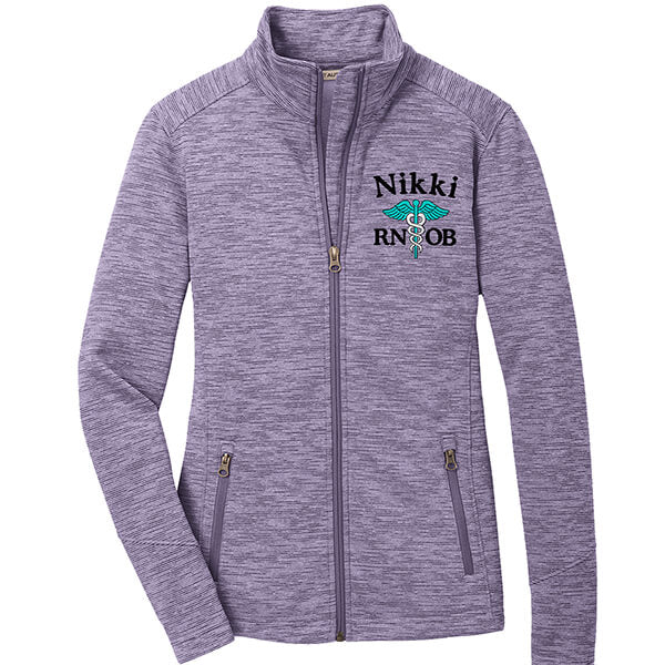 Ladies Digi Stripe Personalized Nurse Full Zip