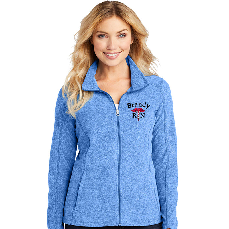 Port Authority® Ladies Heather Microfleece Full-Zip Jacket